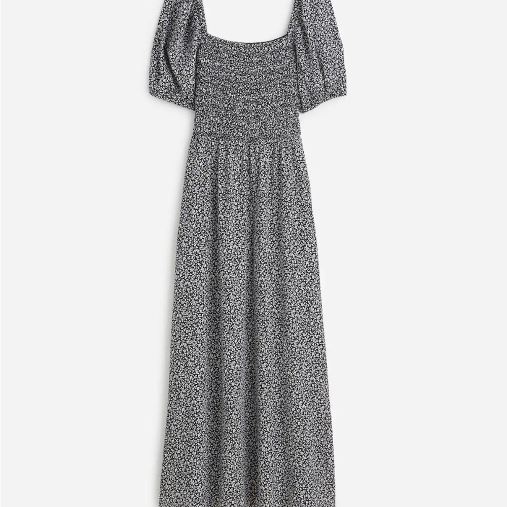 MADEWELL Smocked Puff-Sleeve Midi Dress in Floral | Size 2